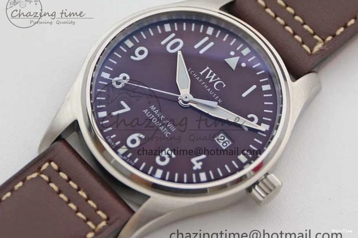 MIROTIME 1226 HighQuality Mark XVIII IW327010 SS M+F 1:1 Best Edition Brown Dial on Brown Leather Strap A 7049